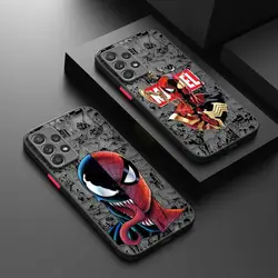 Case For Samsung Galaxy A55 A35 A54 A52 A14 A34 A13 A12 13 A32 A21s A23 A51 4G 5G Cover Marvel Spider-Man And Venom One Body