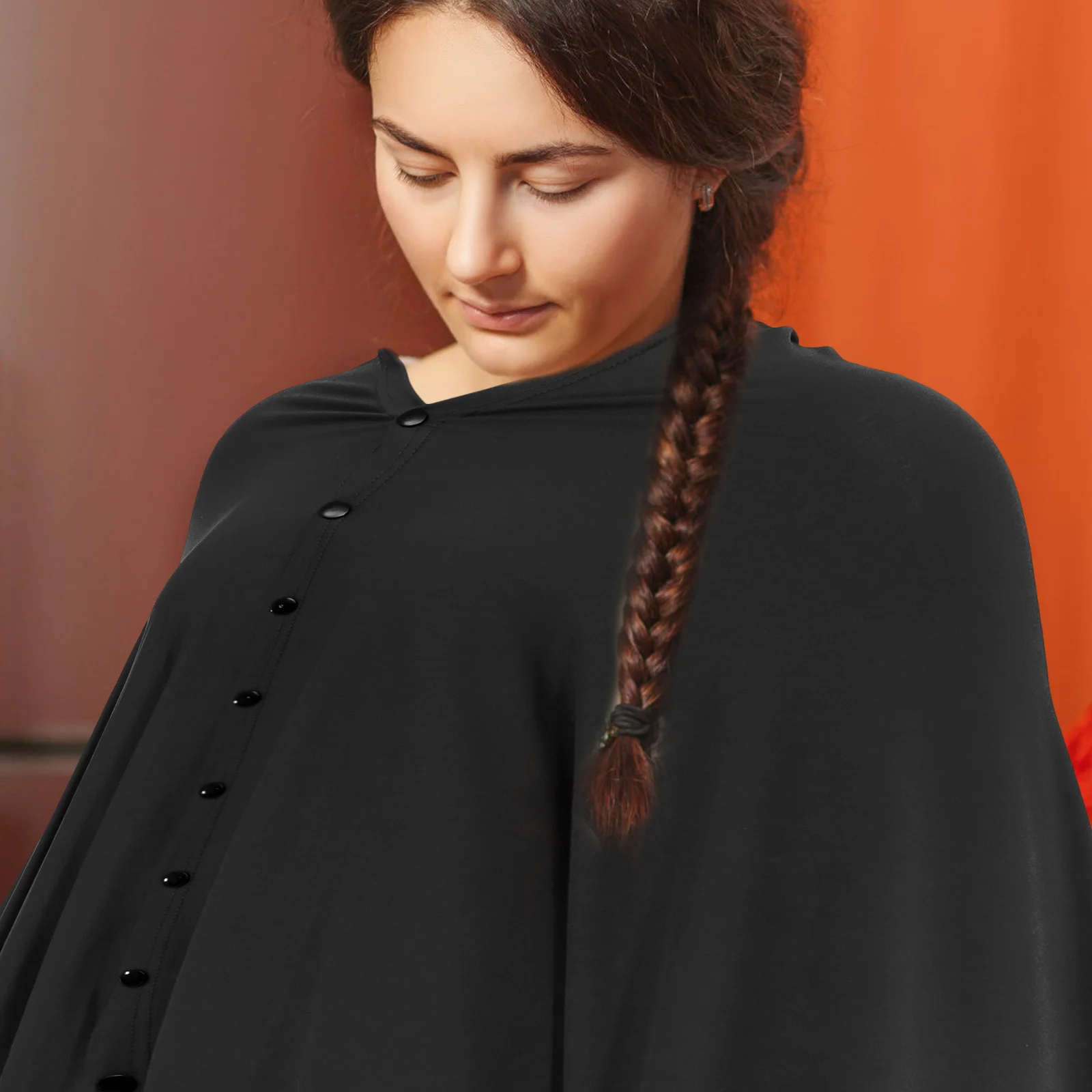 

Breastfeeding Cover Nursing Poncho Cotton Button Design Breathable Nursing Scarf Reusable Baby Feeding Cover for Outdoor Travel
