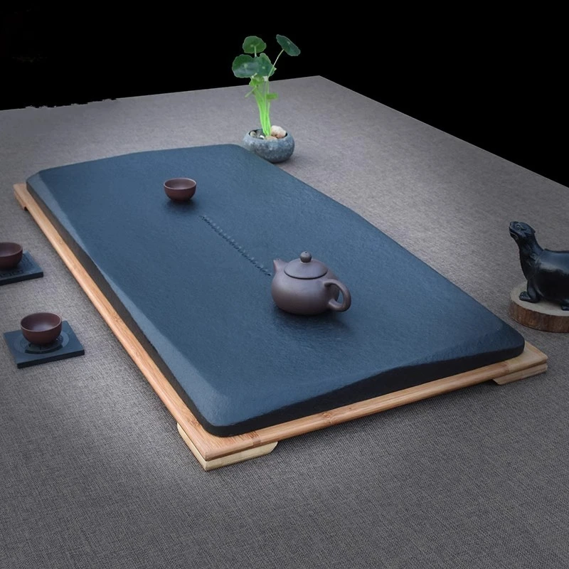 

Black Hospitality Tea Tray Living Room Stone Decorative Luxury Accessories Office Tea Tray Hospitality Bandejas Home Products