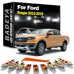 BADEYA 12Pcs LED Interior Map Dome Plate Light Kit For Ford Ranger 2012 2013 2014 2015 2016 2017 2018 2019 Vanity Mirror Lamp