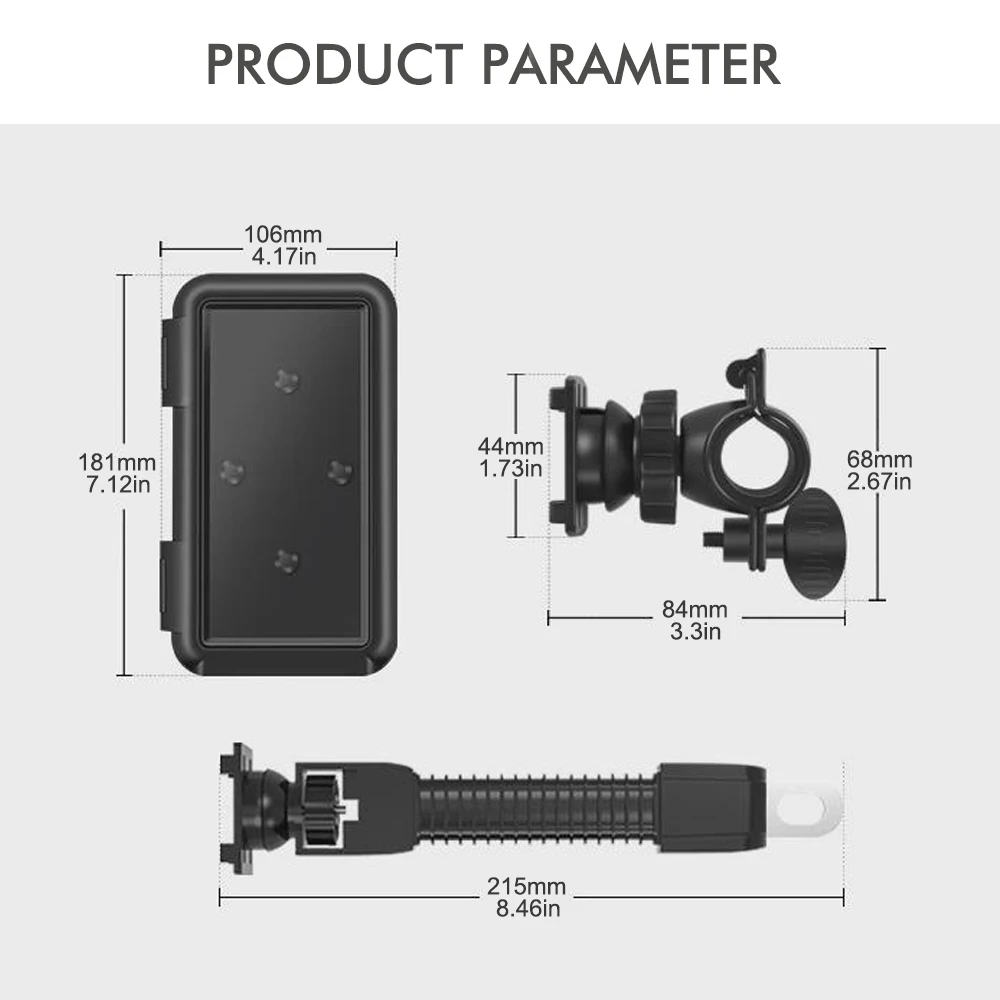 Novo suporte de telefone para motocicleta, rotação de 360 graus, braçadeira para celular, montagem de smartphone, scooter, clipe de telefone para 4 -7,4 polegadas