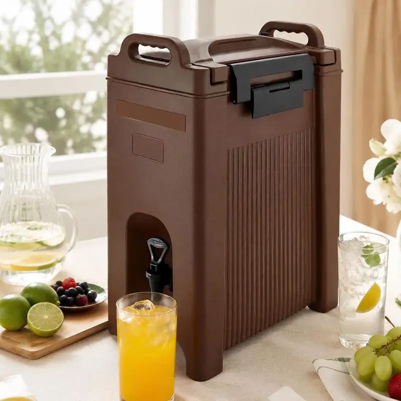 Distributeur de boissons chaudes et froides isotherme 19L avec robinet et poignée, refroidisseur de boissons thermique de qualité alimentaire pour le thé, le café et l'eau dans les cafés et restaurants, Braun
