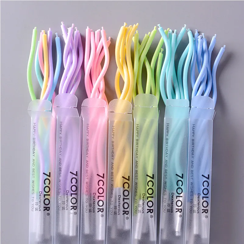 Birthday Candle Linglong Rainbow Curved Line Candle Cake Party Creativity
