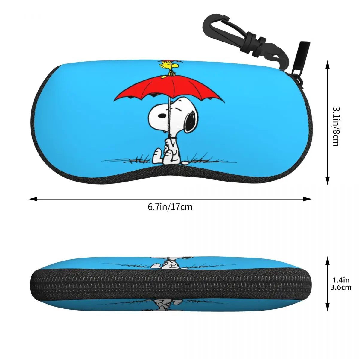 Custom Snoopys Dog Umbrella Shell Eyeglasses Case Women Men Cool Glasses Case Sunglasses Box Pouch