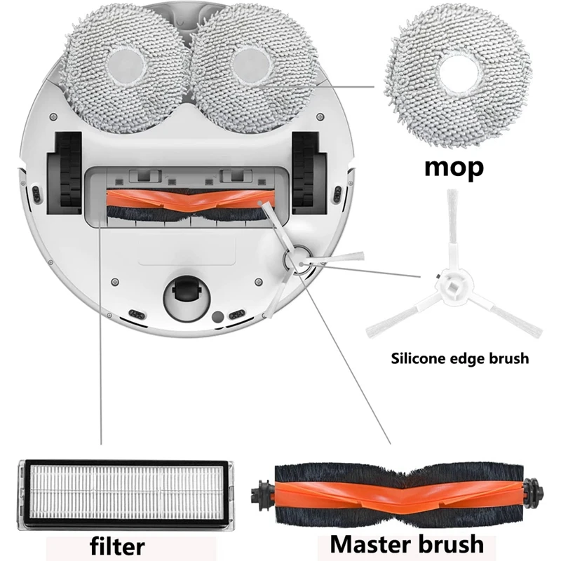 Lot de 16 pièces de rechange pour aspirateur robot Xiaomi X10 + et Dreame L10S Ultra, accessoires
