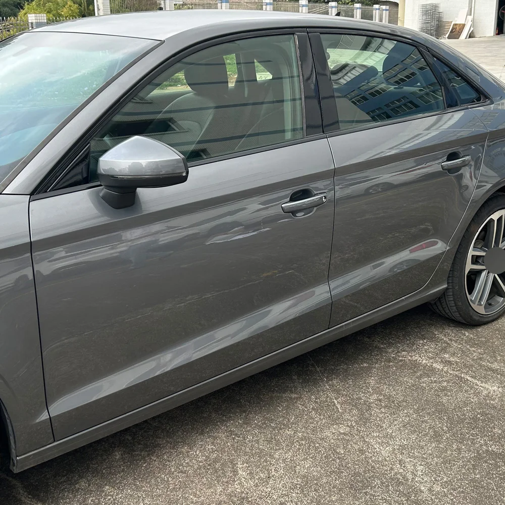 Chrome Delete Blackout Overlay For Audi A3 8V 2013-2020 Sedan Window Trim Glossy Black Sticker