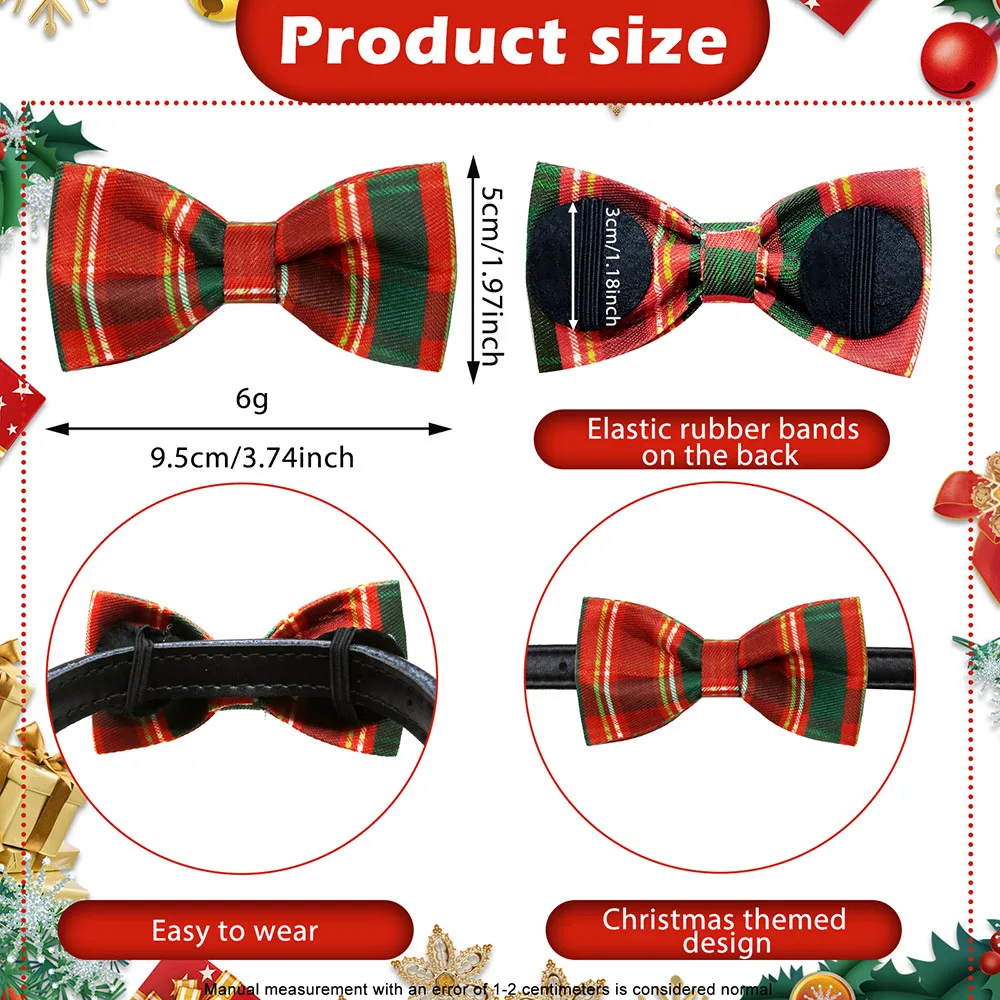 New 50PCS Christmas Removable Dog Bowties For Collar Pet Dog Bow Tie Collar Accessories For Christmas Samll Dog Cat Accessories