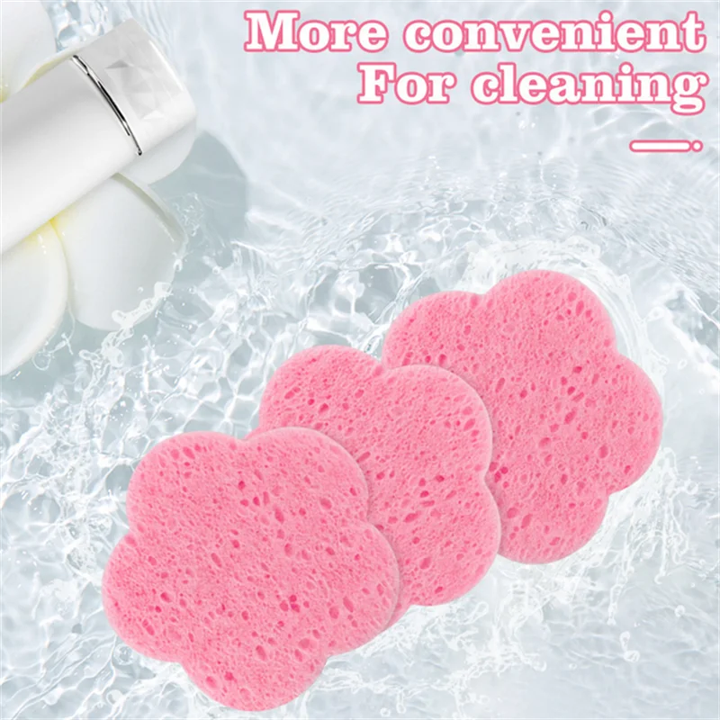 5/10/20/50 Uds. Esponja de lavado de cara comprimida con forma de flor, esponja de lavado de cara, esponja facial espumosa, esponja cosmética para limpieza facial