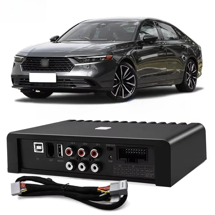 Car Audio Radio Car Interior Accessories Black Stereo Amps Car DSP Audio Processor Amplifier 6 Channels