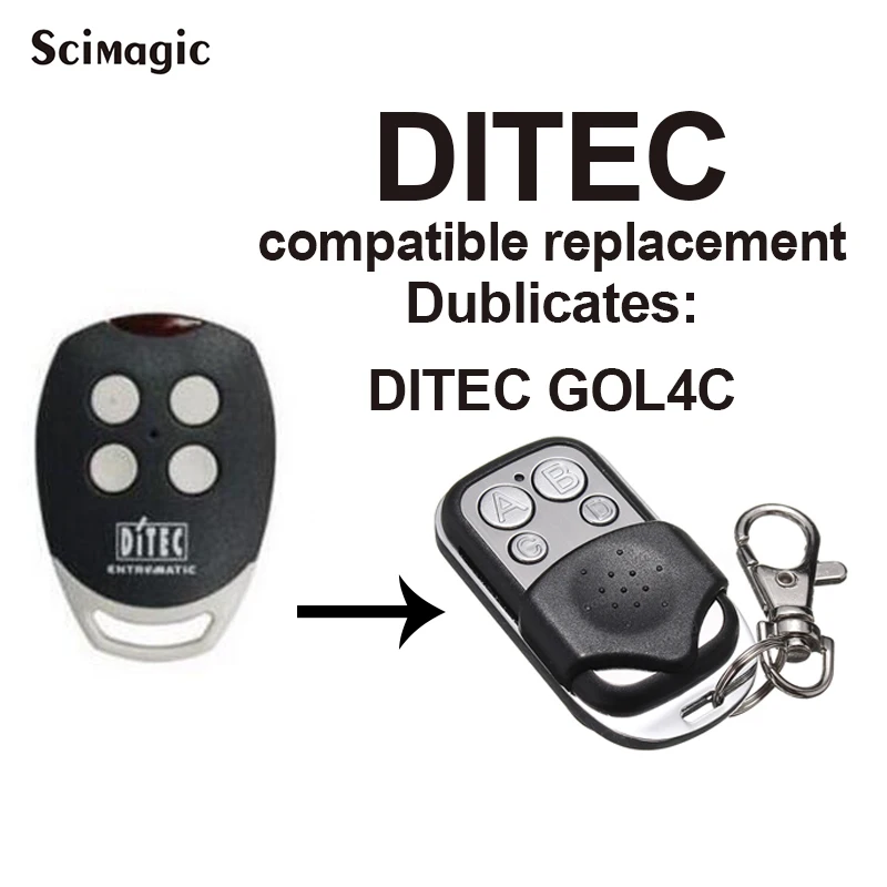 2 Types For Remote Ditec Entrematic Gol4C Fixed Code 433MHz 433.92 DitecGOL4C Garage Door Opener Remote Control Clone