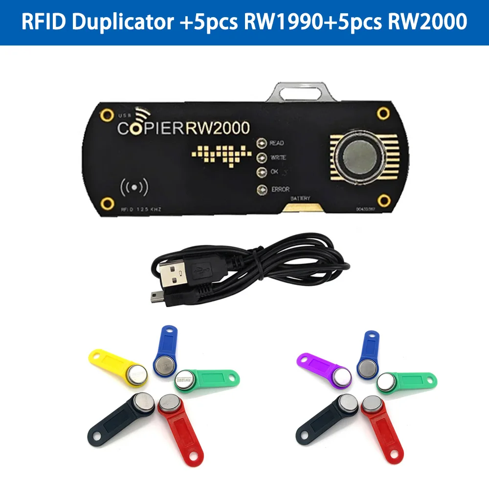 RFID Duplicator Copiers TM RW1990 Copier Reader  TM1990 ibutton DS-1990A I-Button Copy 125khz T5577 EM4305 EM4100 Keys Tag Cards