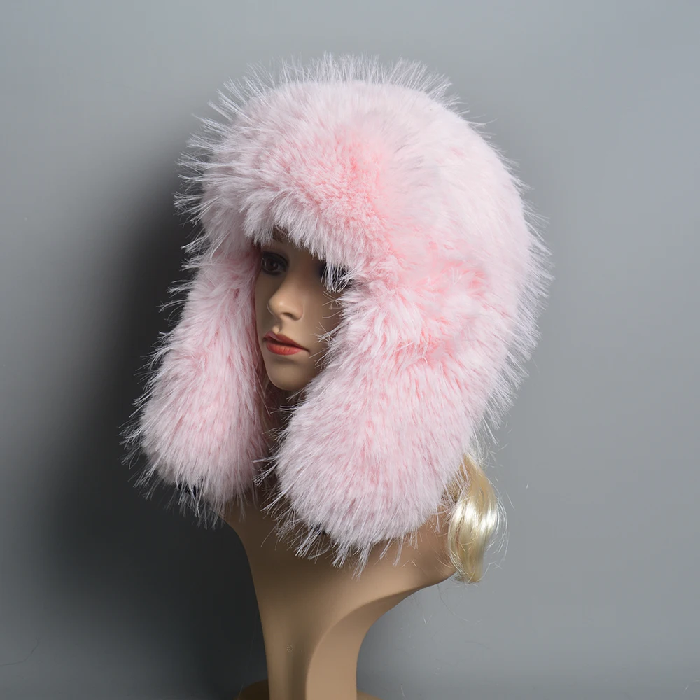 Hot High-end Luxury Artificial Hat Unisex False Raccoon Fur Hat Lei Feng Cap Ear Cap Real False Fur Hat 100% Top False Hat