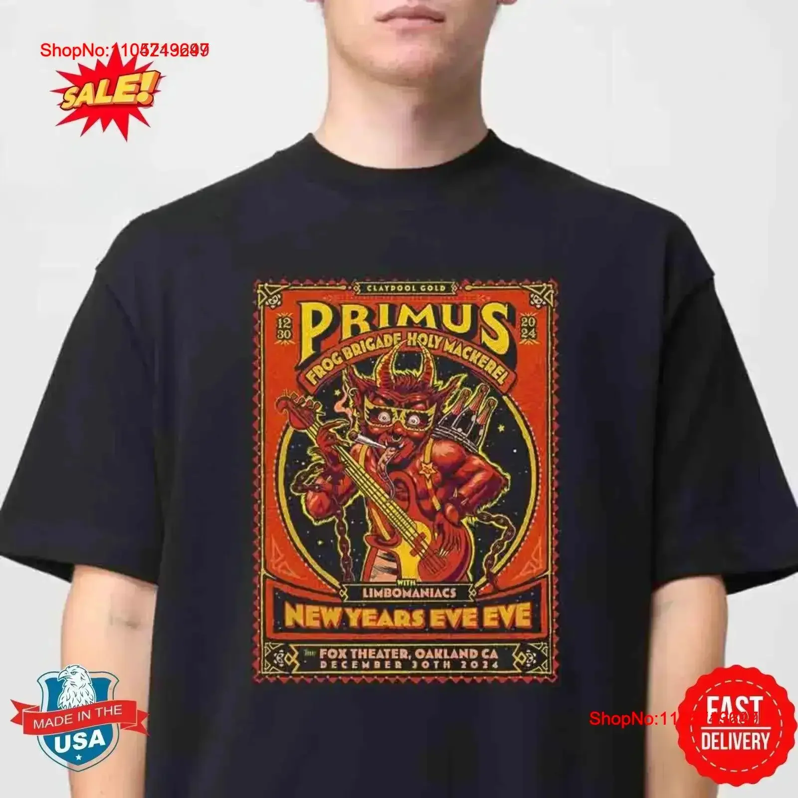 Primus Band New Years EVE Oakland 2024 The Fox Theater On Dec 30th T Shirt vintage Washed Slightly graphic vintage Washed