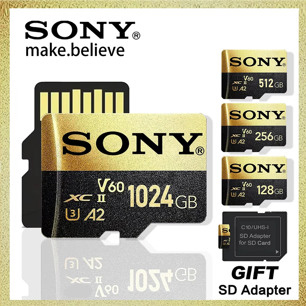 Tarjeta Flash Sony de alta velocidad, tarjeta de almacenamiento Original de 1TB, 128GB, 256GB, Micro TF/SD, 512GB, tarjeta de memoria de gran capacidad para ordenadores portátiles/PC/MAC