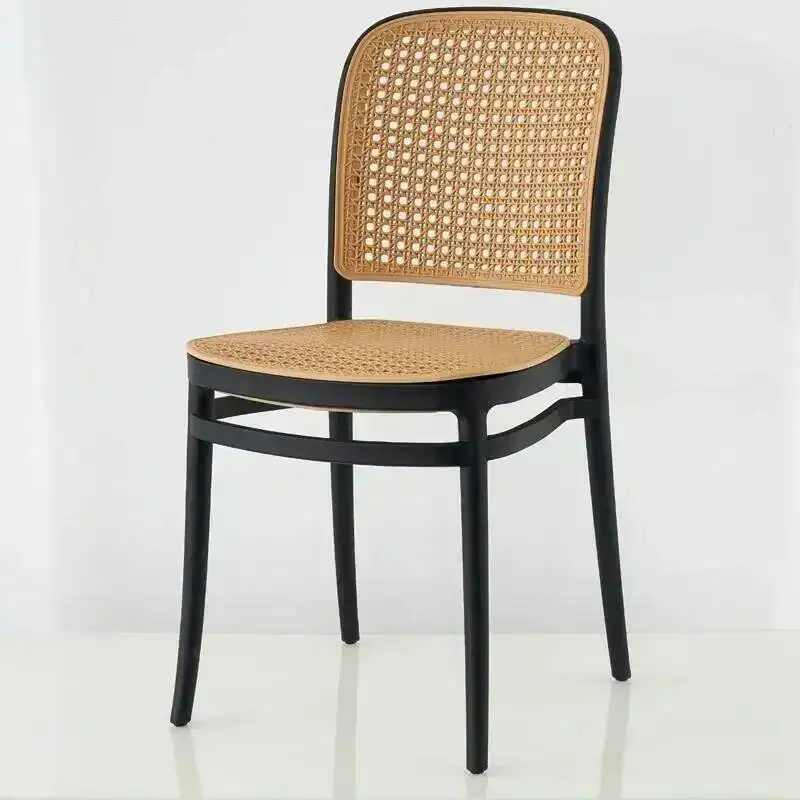 Dining Modern Durable Chair Stackable Hollow Outdoor Backrest Office Study Stool Commercial Space-Saving Furniture