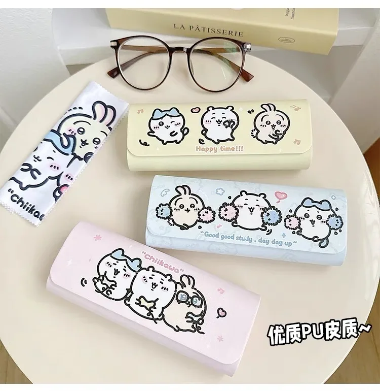 Chiikawa Hachiware Usagi Glasses Case Girl Student Cartoon Magnet Portable Folding Eyes Storage Hard Box Girls Gift