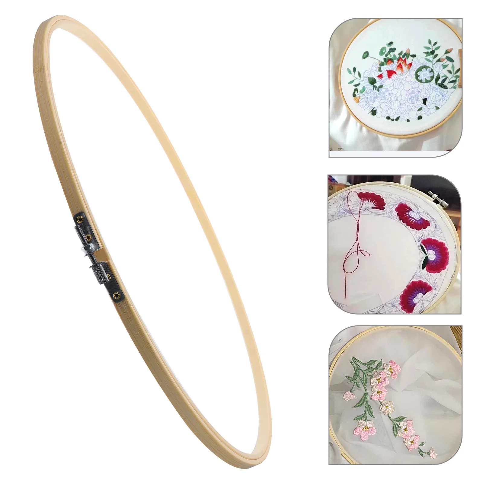 

1Pcs Bamboo Embroidery Hoop 40cm DIY Craft Cross Stitch Circle Frame Embroidery Accessories Decoration Sewing Tool