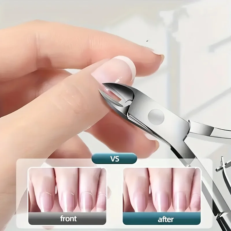 1/4pcs Professional Nail Art Tools Set,Right-Handed Manicure Kit with Cuticle Nipper,Nail File,Bird Beak Nail Scissors,Unscented