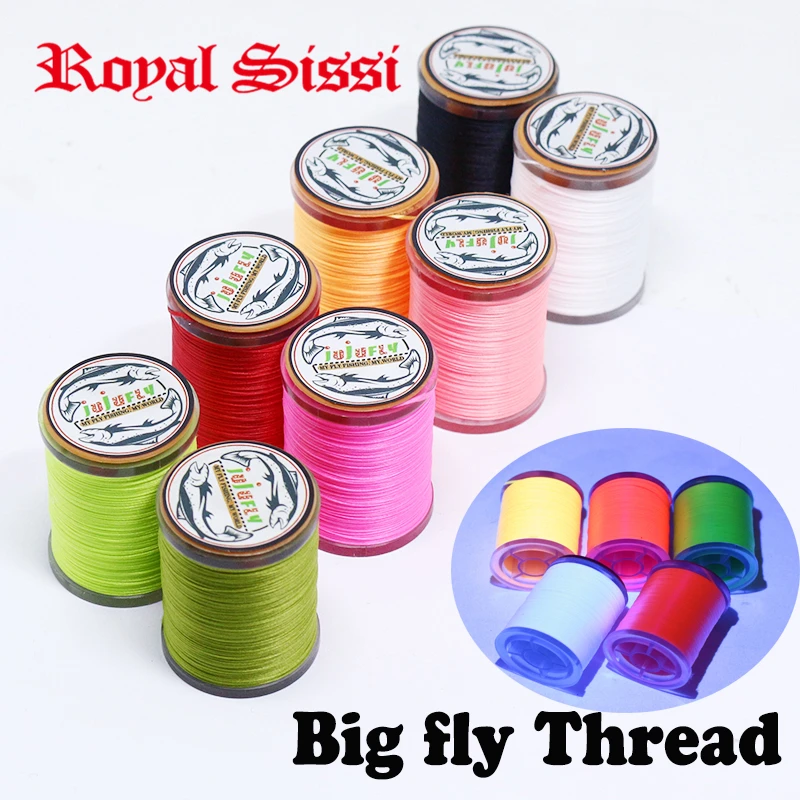 

Royal Sissi new 8colors assorted set 250D 3/0 big fly thread for saltwater bass pike fly tying thread strong fluorescent thread