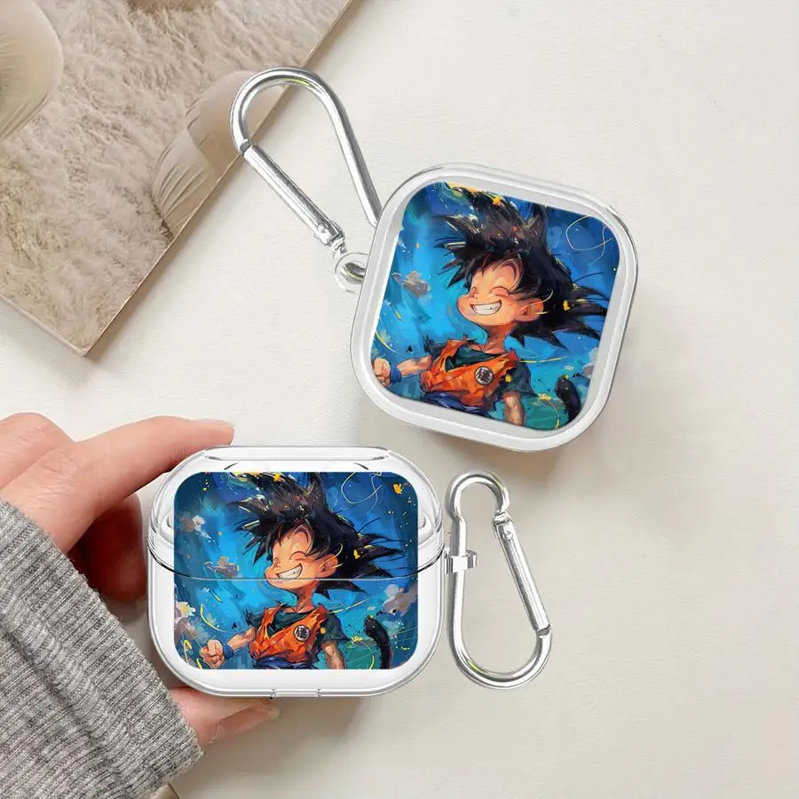 Case For Samsung Galaxy Buds Live 4 Pro 2 4Pro 3Pro 3 FE 2Pro Clear Earphone Cases Cover With Hook Anime Dragonballs