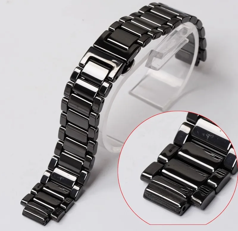 Premium-Grade Ceramic Watch Strap For Rado True Series Thin Watch Chain Black And White Convex Watchband Accessories 19mmX12mm