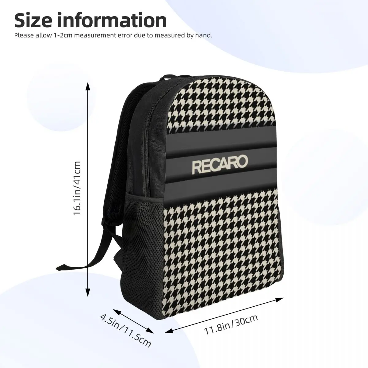 Recaros Logo Mochila para Homens e Mulheres, Resistente à Água, Saco De Escola De Faculdade, Imprimir Bookbags