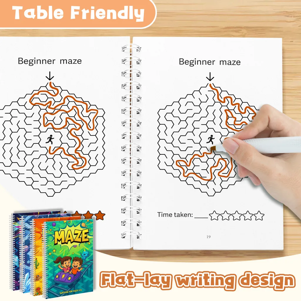 Early Education Maze – 3rd Edition, Set 8| Beginner → Challenge Logic Puzzle Workbooks • Improve Focus, Fine Motor Skills