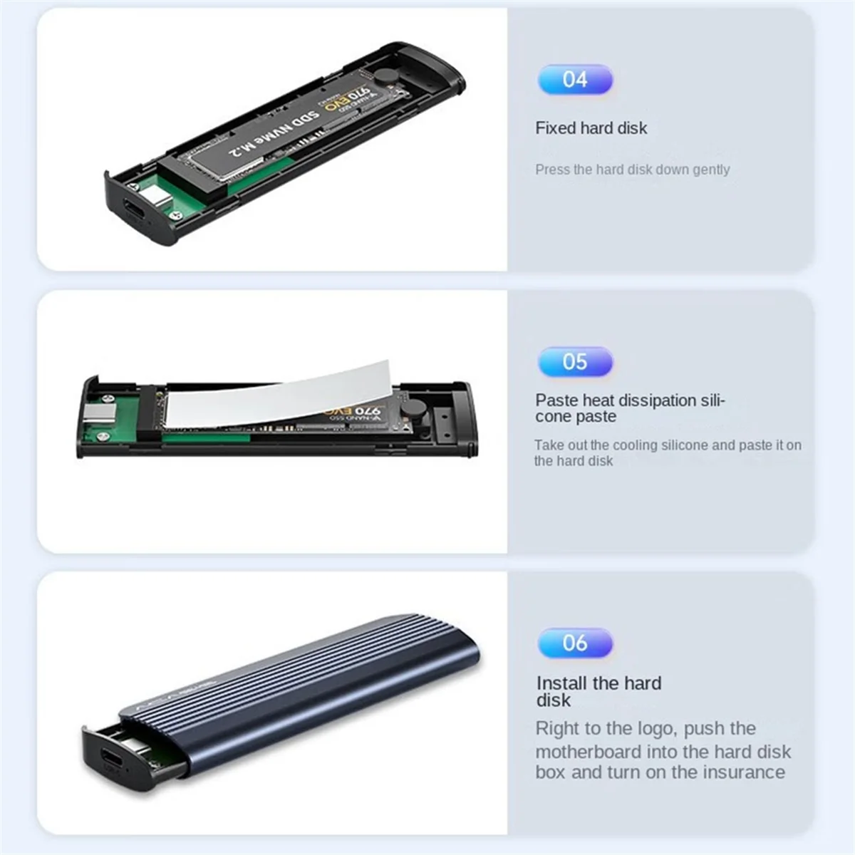 

A56XQ ACASIS M2 SSD Case M.2 NVMe SATA SSD Enclosure Adapter 10Gbps Type-C External Enclosure Max 8T Hard Disk Case