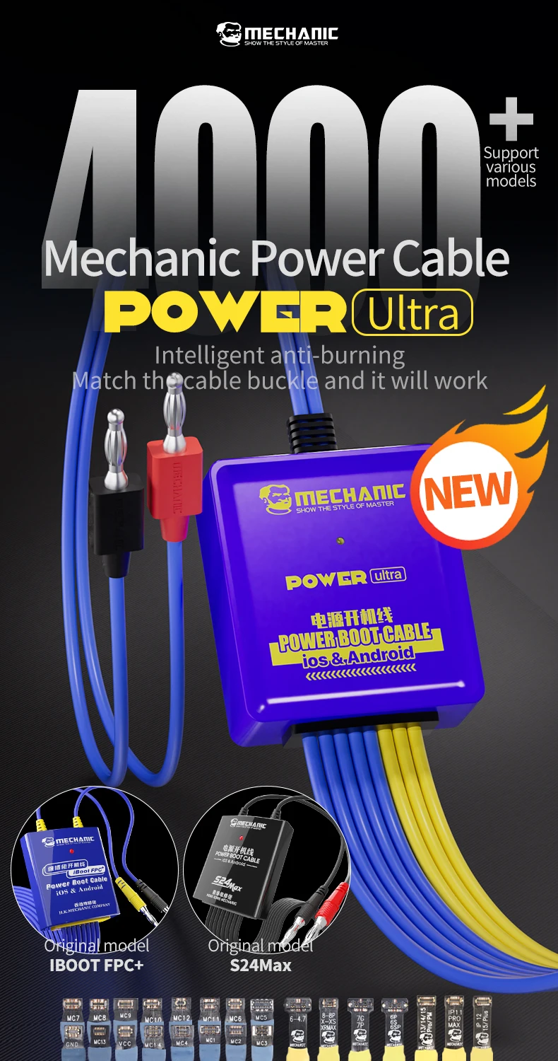 Линия управления загрузкой Mechanic Power Ultra Power Max для iPhone X-15 PM Xiaomi Samsung Oppo, тестовый кабель загрузки источника питания, шнур