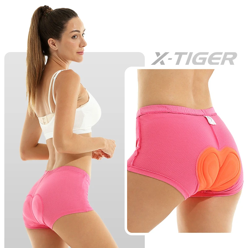 X-TIGER Women\'s Cycling Underwear 3D Gel Padded Riding Shorts MTB Shockproof Bicycle Underpant Bike Underwear Cycling Shorts