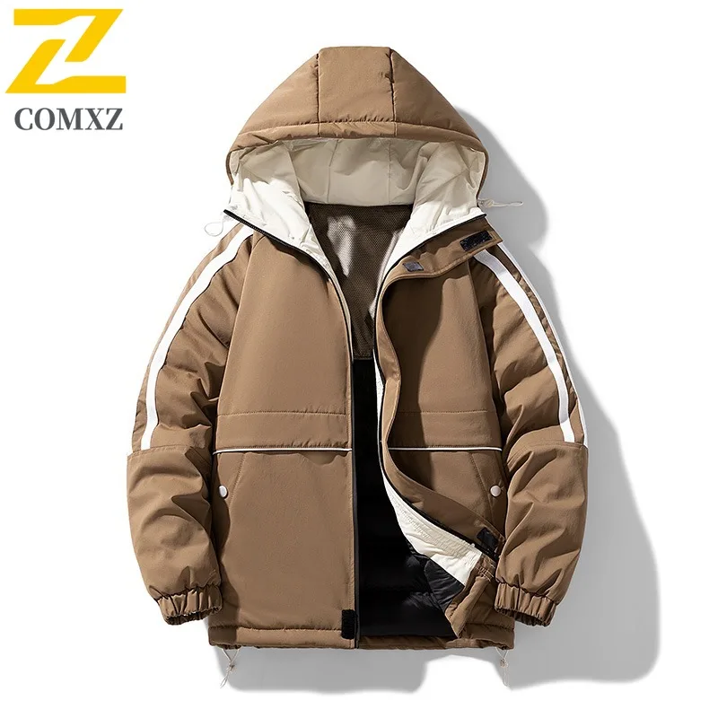 

COMXZ Men Bread Jacket Thermal Design Street Snowy Durable Outdoor Activity Padded Jacket Classic Trendy Cotton-Padded Jacket