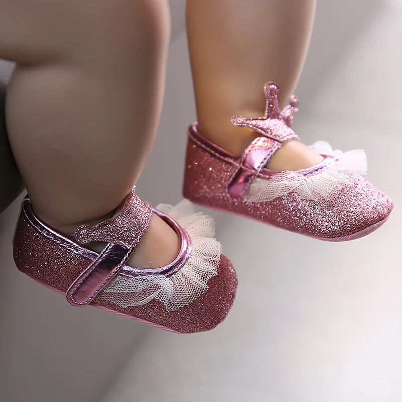 2023 Summer Fashion Newborn Pink Baby Shoes Non-slip Cloth Bottom Shoes Girl Elegant Breathable Leisure Baby First Walking Shoes