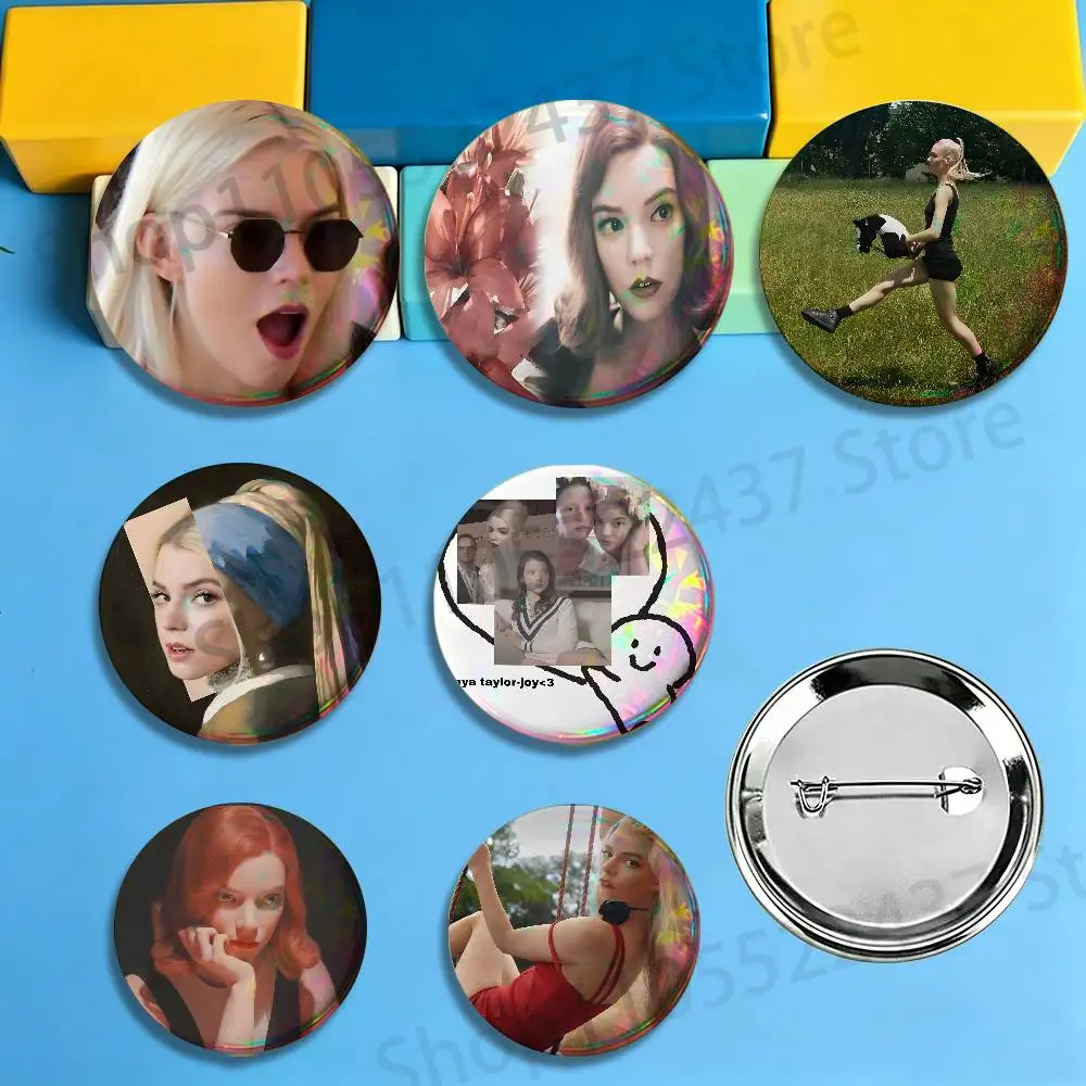 Cute A-Anya T-Taylor-Joy Funny Badges Pins Button Custom Anime Role Old-school Brooches Cartoon Collar Gifts
