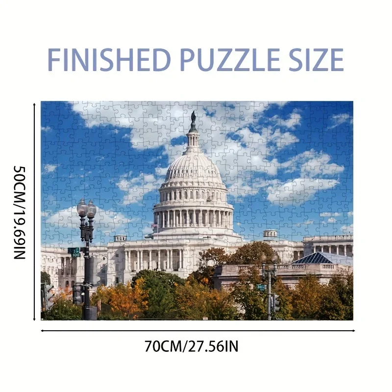 الولايات المتحدة كابيتول 1000 قطعة بازل قطع 70x50 سنتيمتر المعماري لاندمارك جدار الفن جامعي ، واشنطن تيار مستمر الديكور السياسي