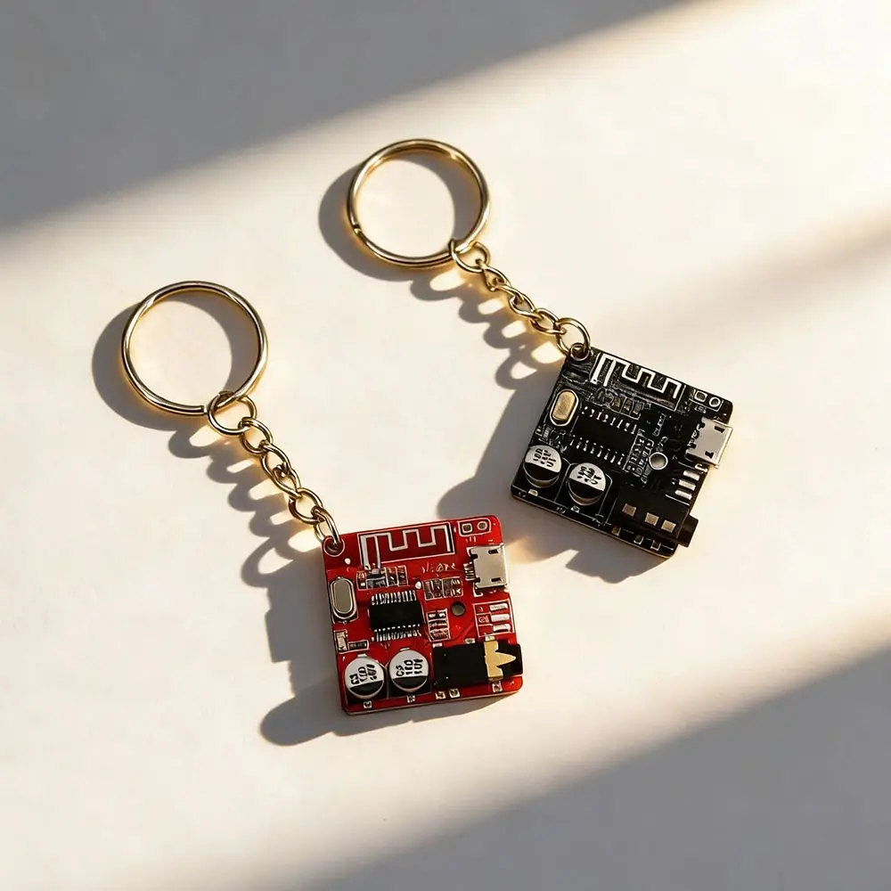 New PCB Material Circuit Board Keychain Personalized Black Color Tech Key Holder Circuit Board Pendant