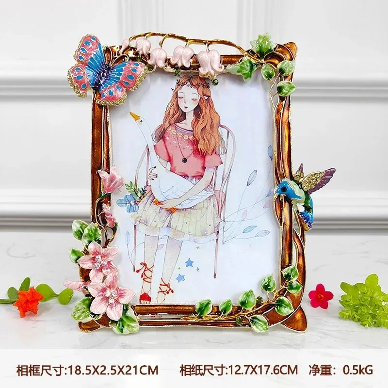 4   5  6 7 inches high-end photo frame American light luxury table gold exquisite photo frame