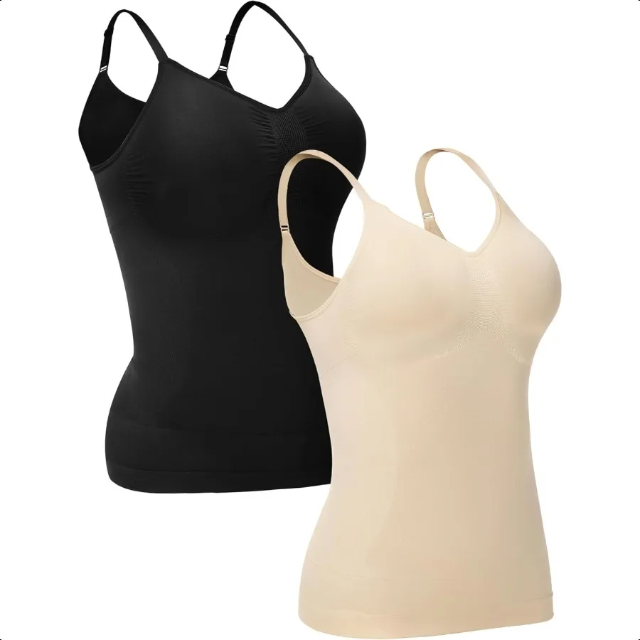 

Comprion Tank Tops for Women High Shaping Scoop VNeck Cami Shapewear Tummy Control Camisole