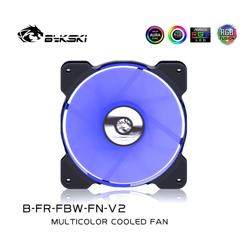 Bykski-Ventilador de refrigeración ARGB RGB de 120mm, 6 pines, carcasa de ordenador arcoíris, ventiladores de chasis, 12V, ajuste silencioso, B-FR-FBW-FN-V2 de sincronización de 12cm