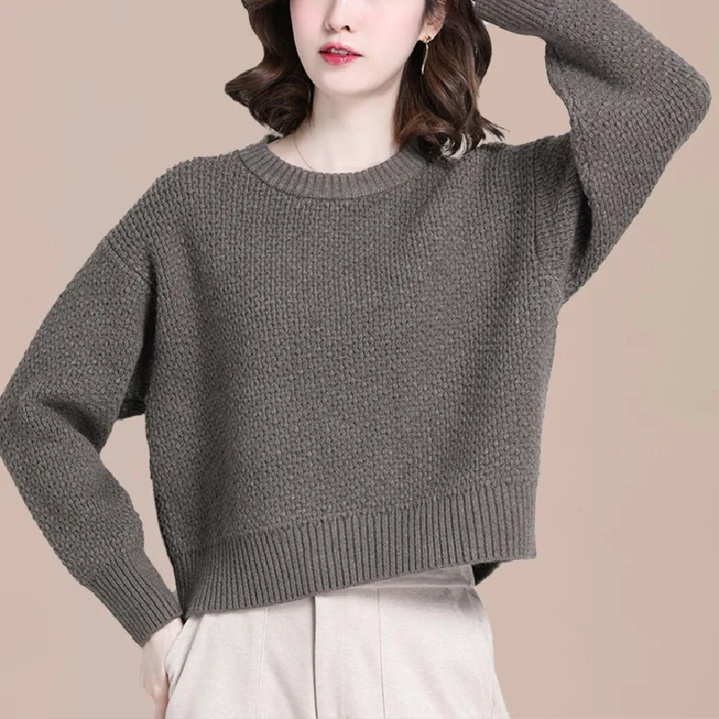 Casual Short Tops Female Fashion Knitwear Woolen Sweater For Women Spring Autumn Pullovers Jumper Loose Style Crop Blouse