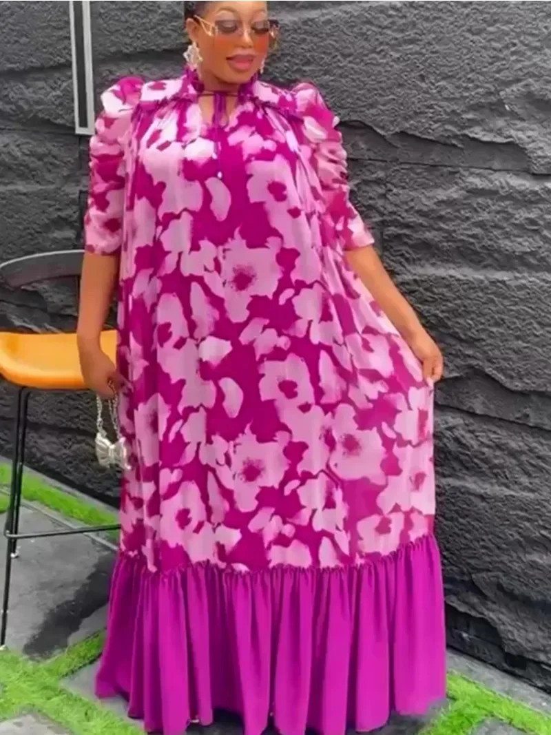 

Plus Size African Party Evening Dresses for Women 2026 New Summer Fashion Dashiki Ankara Print Gown Elegant Muslim Maxi Dress