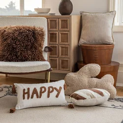 Nordic Brown Coffee Cushion Cover Simplicity Light Luxury Plush Bubbles Pillow Covers Decorative Living Room Sofa Pillow Case