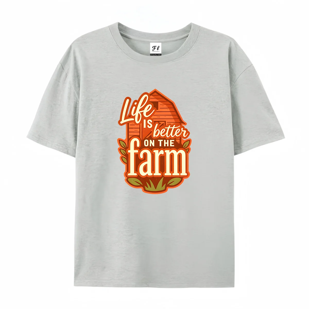 Women Life Is Better On The Farm Graphic T Shirt Summer O Neck Short Sleeve Vintage Barn Leaf Rural Country Print Soft Casual