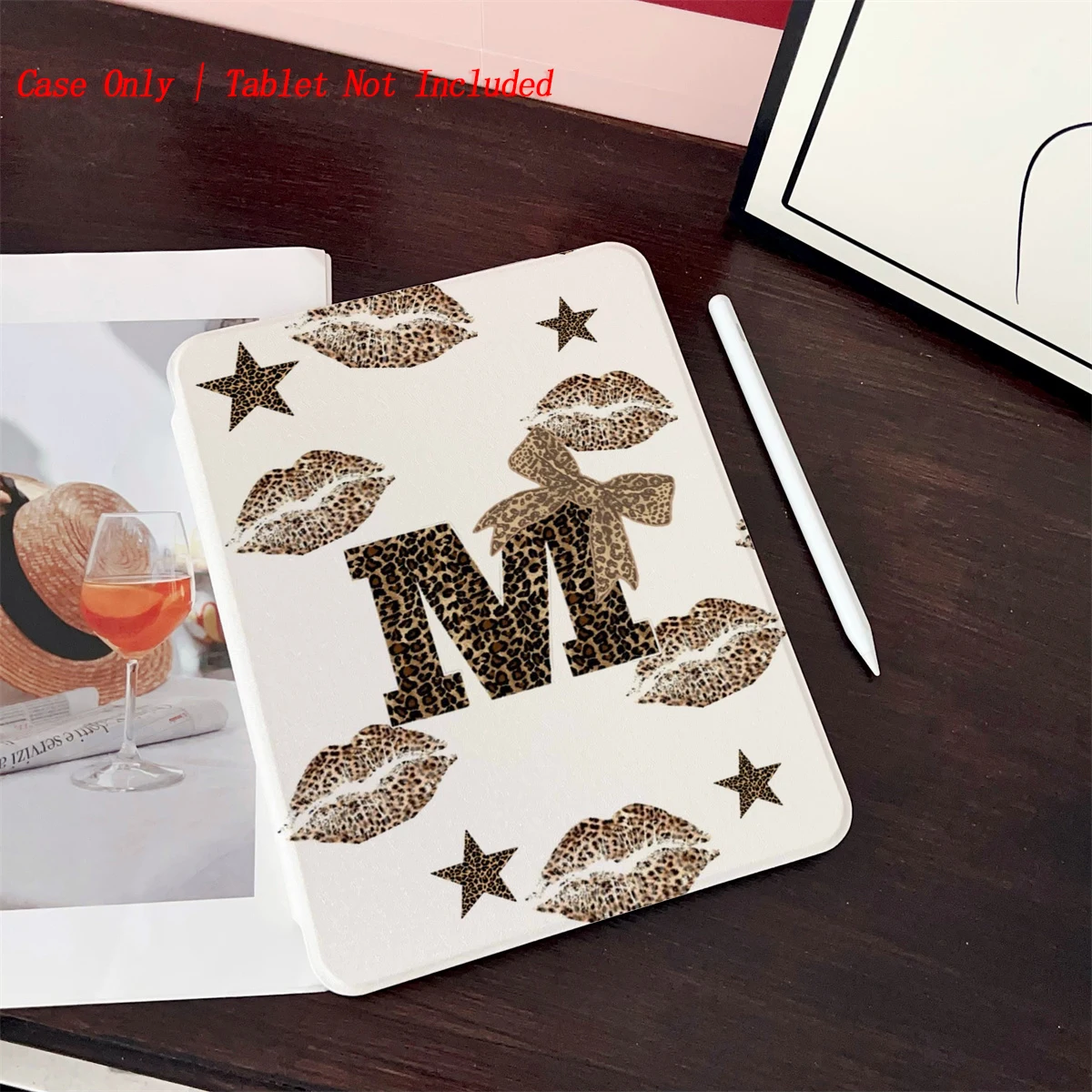 

8 Fresh Style Printed iPad Case, 360° Rotating Stand & Pen Slot,Book Style, Auto Sleep/Wake, Compatible with Various Apple iPads