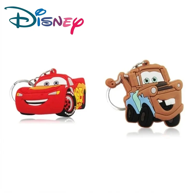 Disney Handsome Lightning McQueen Car Key Hanging Patch Plastic Key Chain Decoration Anime Children Student Schoolbag Decoration