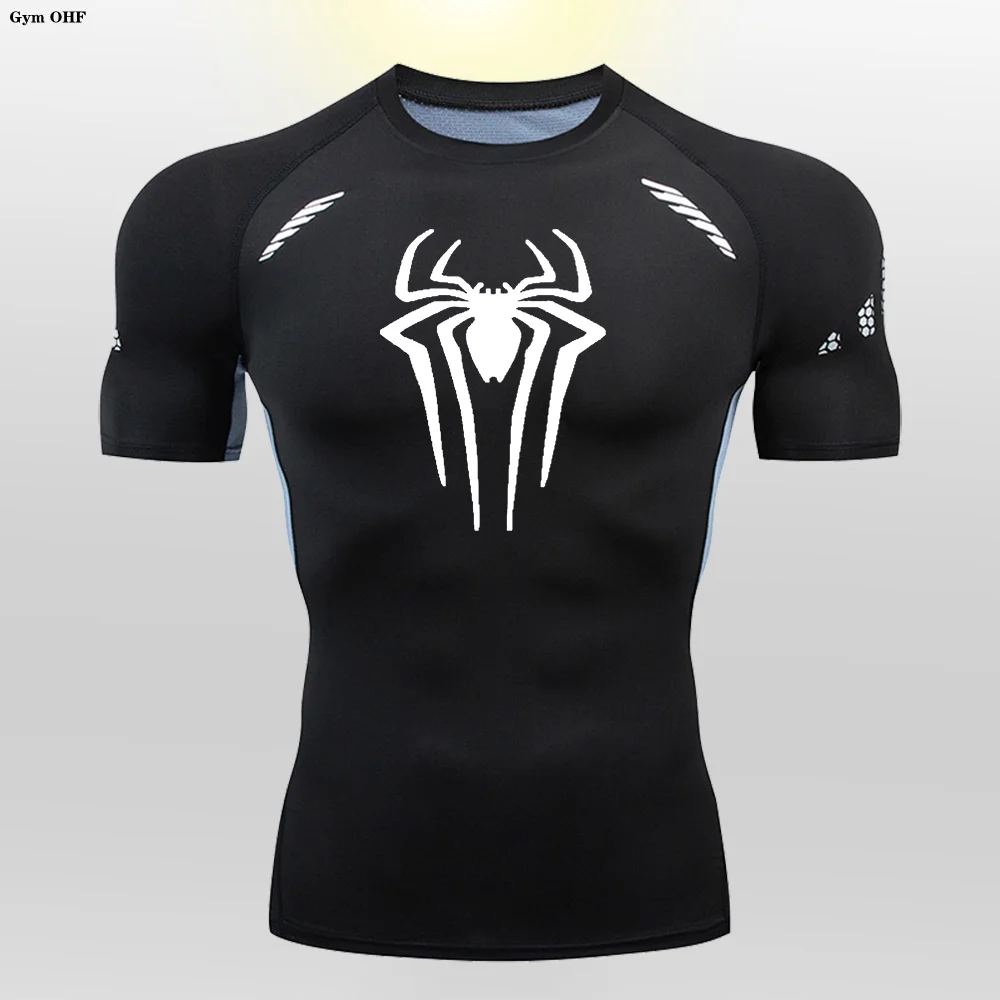 T-shirt de compression sportif pour homme, survêtement Jiu Jitsu Rashguard, chemises de course, musculation, entraînement, salle de sport, fitness,