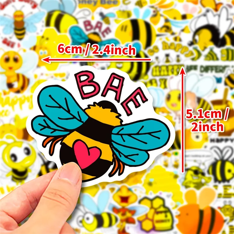 10/30/50PCS Cute Bee adesivo in PVC colorato estetico fai da te decorazione per bambini Scrapbooking cancelleria materiale scolastico per bambini