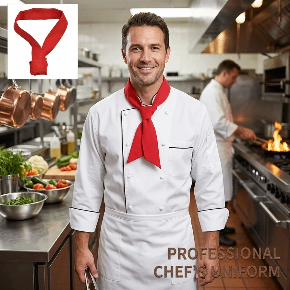 Breathable Fabric Chef Scarf Soft Cotton Adjustable Tie Chef Tie Unisex Design Moisture Wicking Chef Neckerchief Restaurant Use