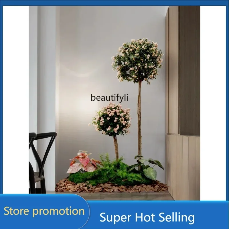 Y029  Simulated green plant flower ball tree landscape landscaping spherical fake plant indoor window decoration ornament bionic