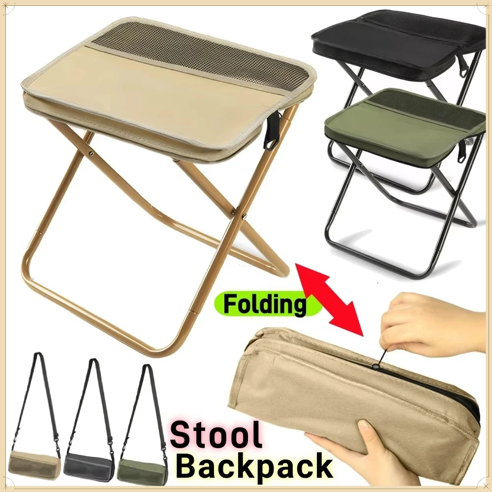 Compact Folding Stool with Storage Bag Outdoor Camping Fishing Portable Leisure Stool