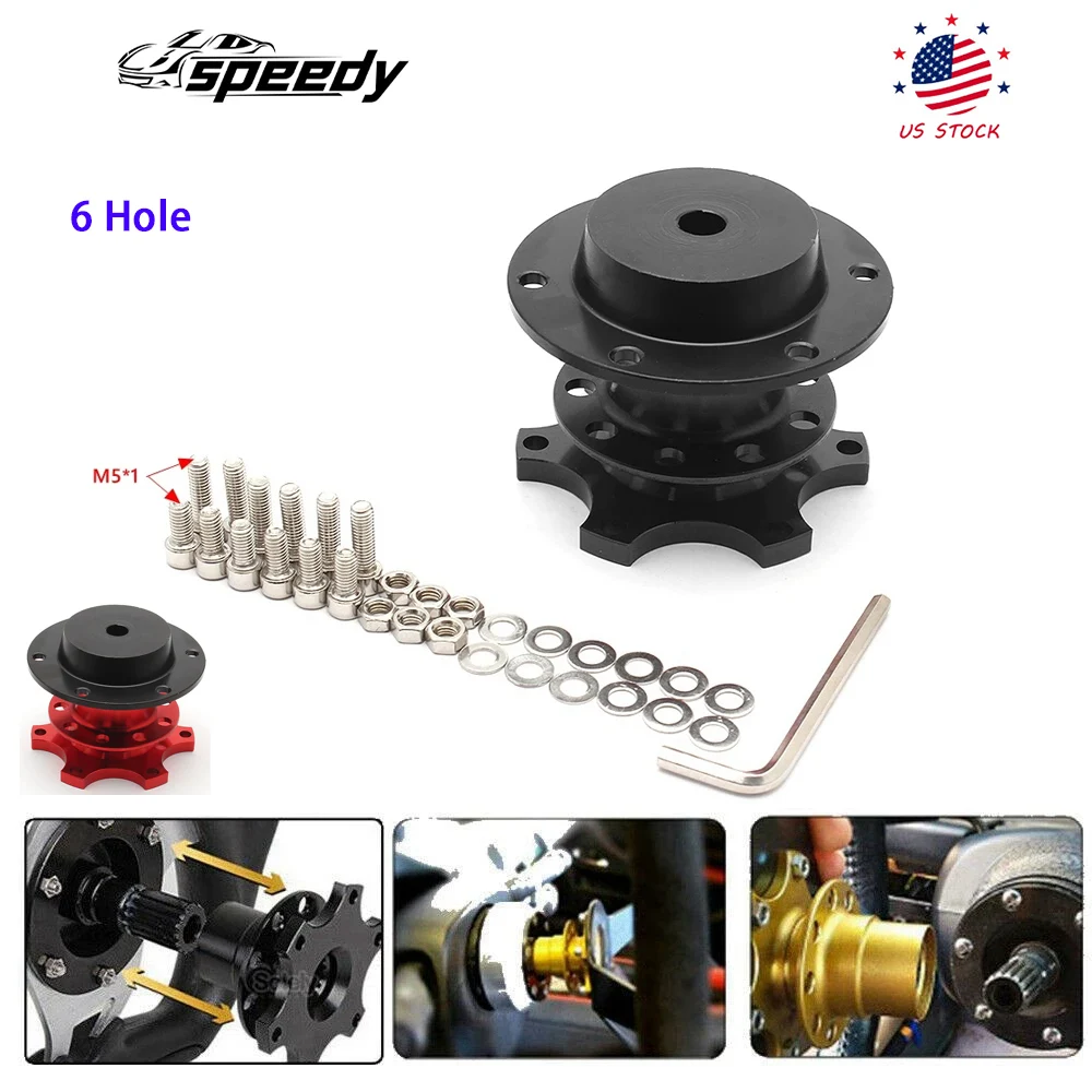 

Универсальный быстроразъемный адаптер ступицы рулевого колеса, комплект Snap Off Boss для гонок/Rally/Motorsport с 6-отверстиемной ступицей рулевого колеса